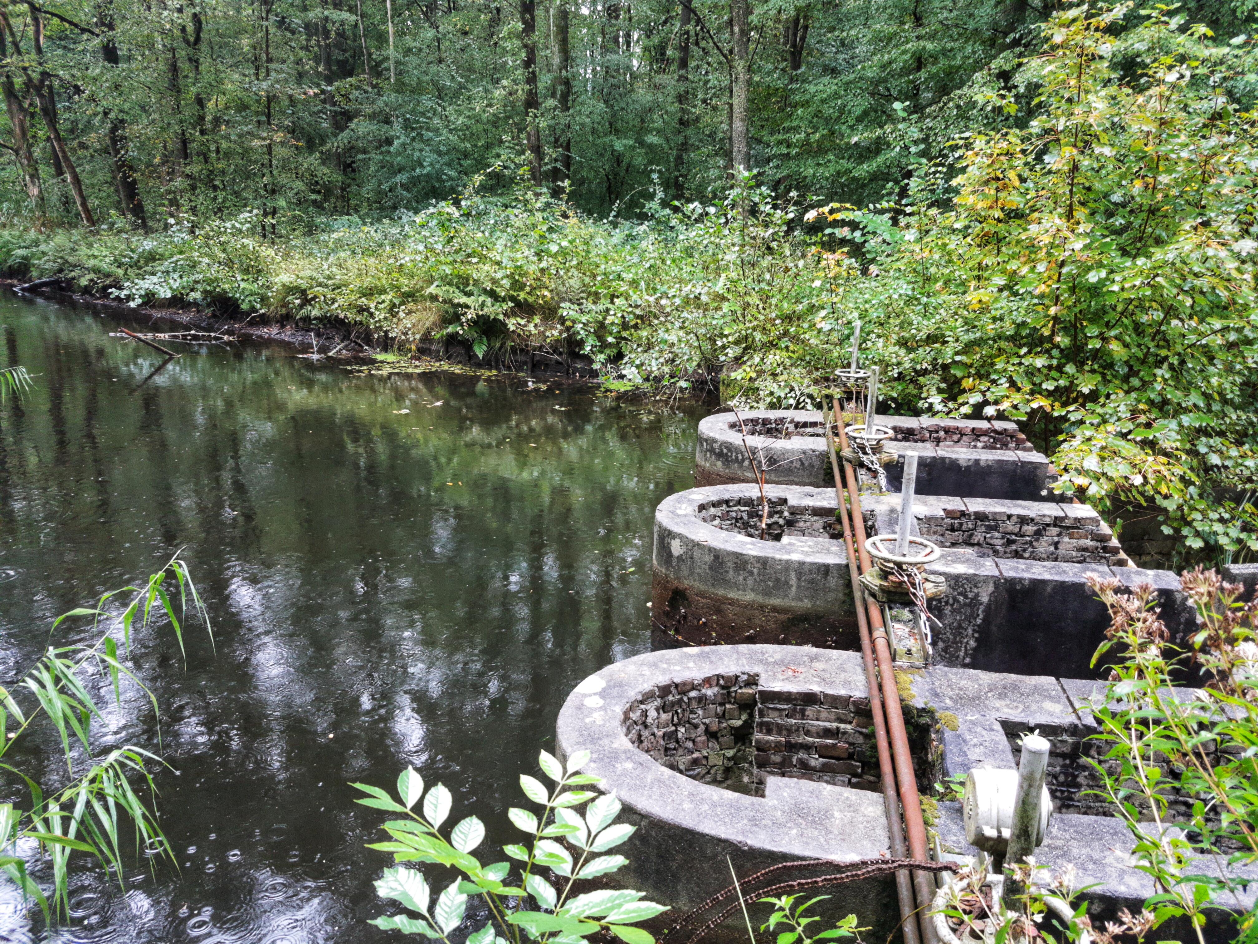 Water dams of a reservoir