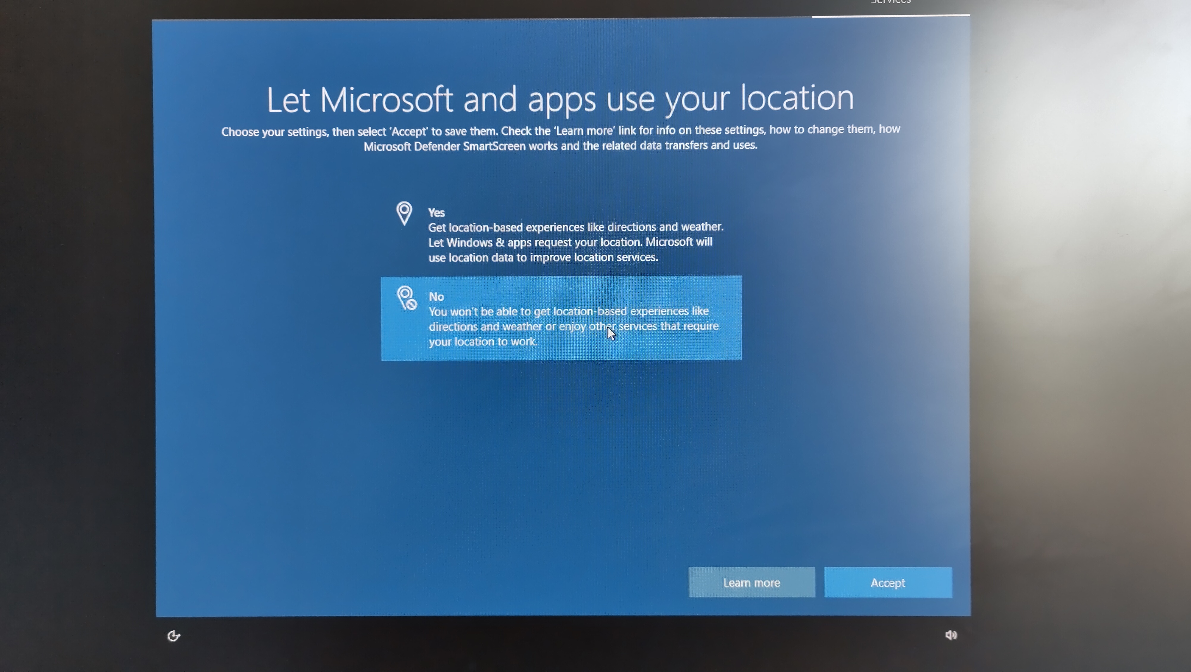 Let Microsoft and apps use your location