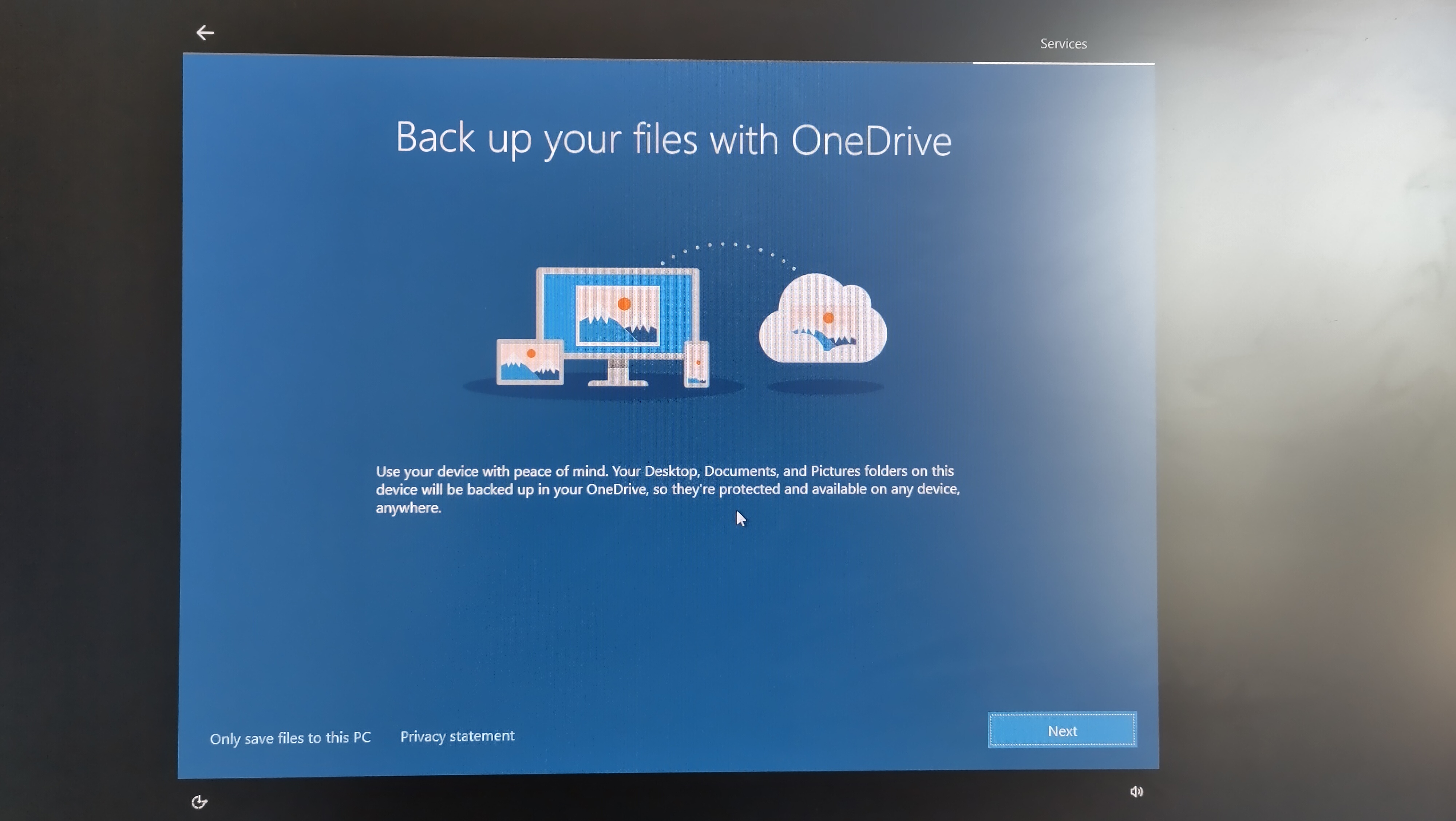 Back up your files with OneDrive