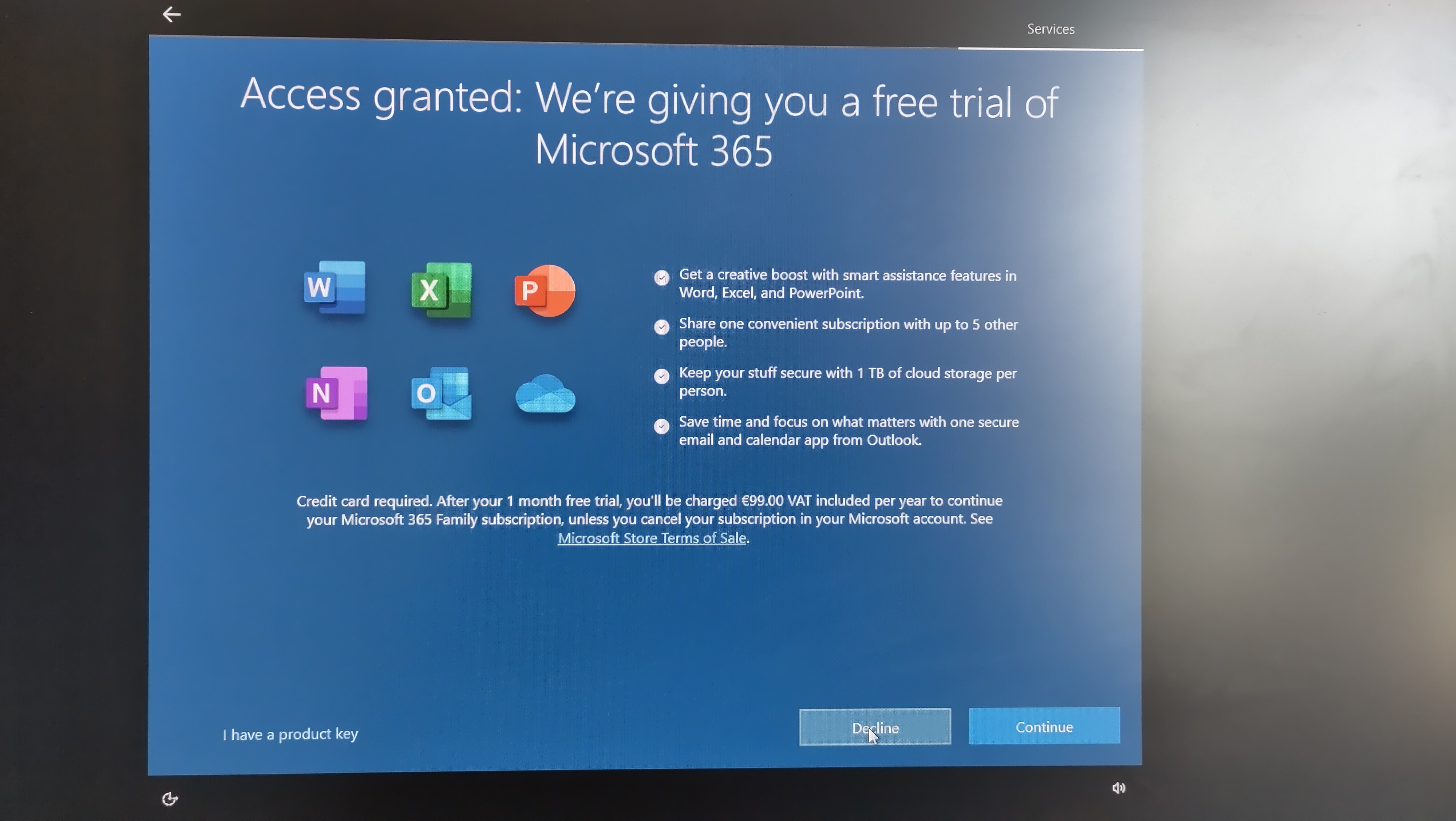 We’re giging you a free trial of Microsoft 365