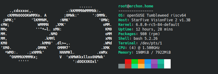 Featured image of post openSUSE Tumbleweed on a VisionFive 2 (RISC-V)