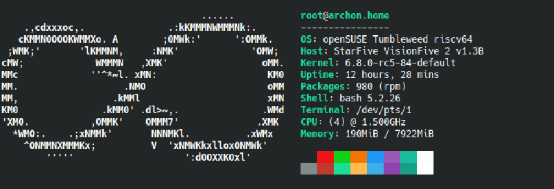 Featured image of post openSUSE Tumbleweed on a VisionFive 2 (RISC-V)