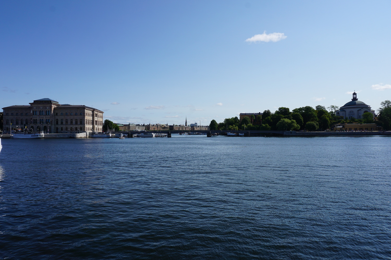 View at the water from the island